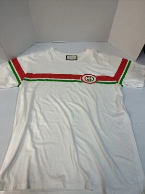 Camiseta Gucci GG Logo Blanco Rojo Verde Rayas Talla M Totalmente Nueva  Foto 1 de 4