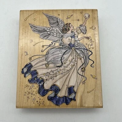 Sellos Happen Angel of Harmony #90232 Sello de goma de madera Planeta Estrella Luna Foto 1 de 4