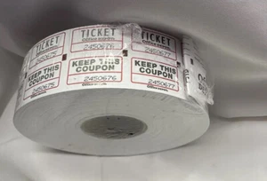 White Double Raffle Ticket Roll 2000/roll - Picture 1 of 3