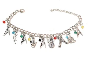 Star Trek Bracciale Metallo Nichel Free Saga Serie TV Fantasy Logo Guerre Stella - Picture 1 of 1