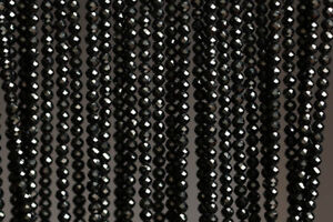 Black Spinel AA++ Round Faceted Beads Natural Gemstone 2.4mm Strand Z-