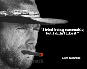 CLINT EASTWOOD ZITAT ICH VERSUCHTE VERNÜNFTIG ZU SEIN, ABER ES GEFIEL MIR NICHT FOTO 8 X 10 - Bild 1 von 1