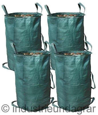 Gartenabfallsack 4x Gartensack Laubsack Rasensack Abfallsack 200L Grün Gartenbag - Bild 1 von 4