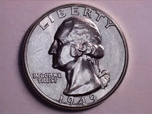 1949D Washington Silver Quarter - Picture 1 of 8