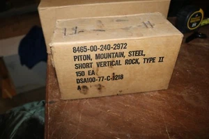 lot of (5) NOS USGI mountain climbing piton steel type II short vertical rock - Picture 1 of 4