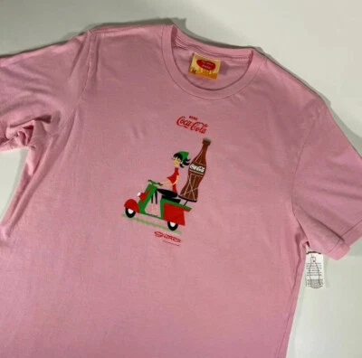 NEW SHAG COCA COLA BERE ROME MEDIUM PINK T SHIRT WITH TAGS SUPER RARE!! - Image 1 of 4