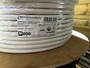 Prysmian 4.0mm² FP200 Gold Fire Cable 2C+E White (100m Drum)