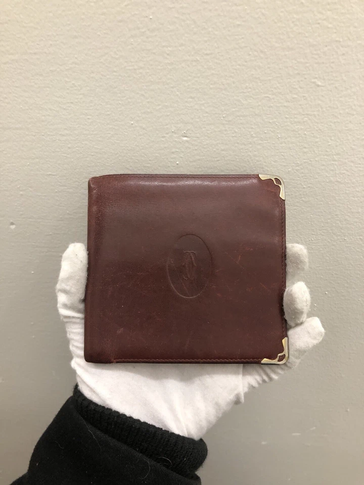 Cartier Bordeaux Burgundy Leather Bifold Wallet AUTHENTIC N - Image 1 of 4