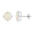 ANGARA Natural Opal Stud Fine Earrings in Sterling Silver (Size-8mm)