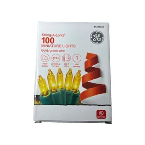 GE String-A-Long 100-Count 20.6-ft GOLD Incandescent Christmas String Lights - Picture 1 of 1