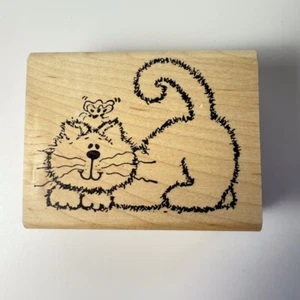 Kitten/Butterfly~Rubber Stamp~ 3" X 2.25"~Wood Cellar Graphics WCG 21645 - Picture 1 of 7