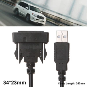 24cm Car Dashboard Flush Mount Male to Female Extension USB Cable For Toyota EL - Picture 1 of 12