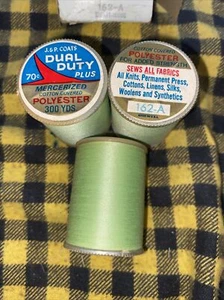 3 Lot J&P Coats Chartreuse # 162-A Dual Duty Sews All Fabrics Thread 300 Yd Ea - Picture 1 of 5