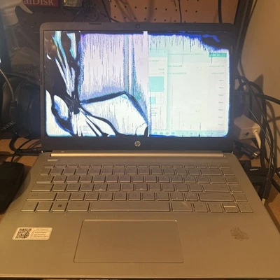 HP 14s dq3026tu Laptop Celadon N4500 4gb 120gb SSD Broken Screen AS IS - image 1 of 4