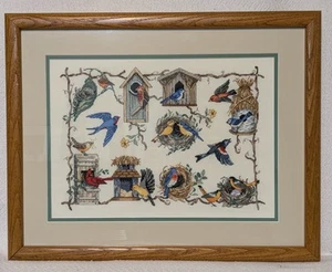 Finished Cross Stitch "Bird For All Seasons" Dimensions 1999 Framed Audubon - Picture 1 of 3