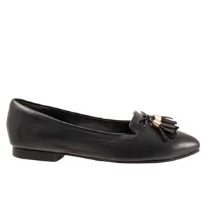 Trotters Hope T2162-001 Womens Black Narrow Leather Loafer Flats Shoes 7 - Picture 1 of 8