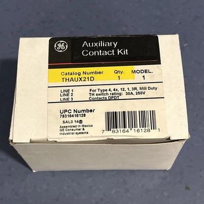 GE THAUX21D AUXILIARY CONTACT KIT 30A 250V Dpdt New In Box. Qty - Image 1 of 4