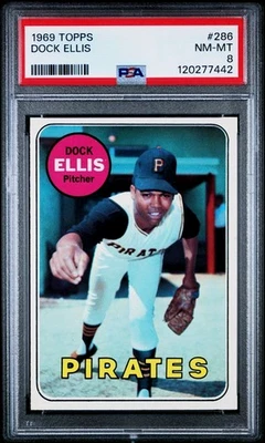 PSA  8 - 1969 Topps #286 Dock Ellis RC Pittsburgh Pirates - Image 1 of 2
