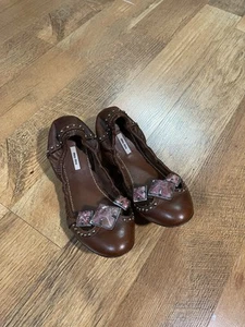 Brown And Pink Stone MiuMiu Flats - Picture 1 of 4