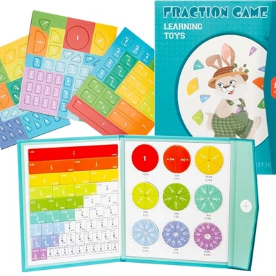Libro de demostración de fracción magnética, 102 piezas azulejos de fracción magnética y fracciones... Foto 1 de 4