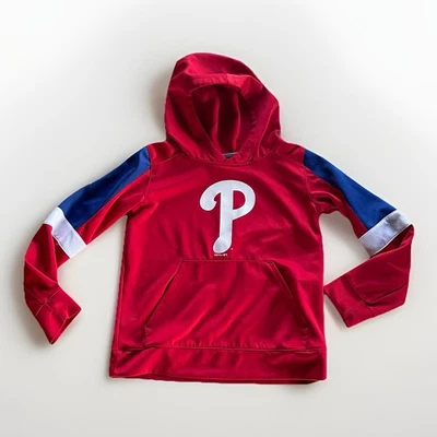 MLB Phillies Genuine Merch Red/Blue Pullover Youth 8 Small 100% Polyester *spot - Image 1 of 4
