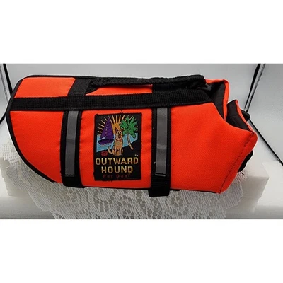 Outward Hound Dog Life Jacket Pet Floatation Vest Saver Orange Safety - Image 1 of 4
