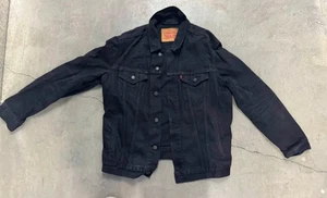Levis Trucker Giacca Uomo Grande Nero Denim Rocker USA Bianco Tab - Foto 1 di 5