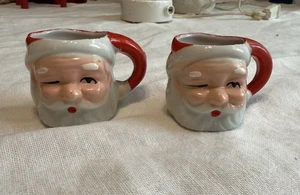 Holt Howard guiñando el ojo cara de Santa fiesta favores 1,75” mini taza/juego de 2 vasos de colección - Imagen 1 de 8