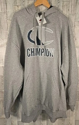 Champion Sudadera con Capucha 4X Grande GRIS Logo Deletreado Bolsillo Frontal NUEVO Foto 1 de 4