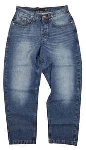 Rocawear Mens Baggy Fit Jeans W32 Stonewash Blue R Logo 100% Cotton Button Fly - Picture 1 of 2