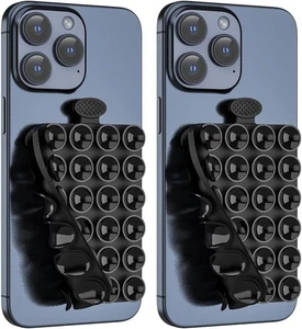 2x Silicone Suction Phone Holder Double-Sided Mount Hands-Free for Mirror/Kitche - Photo 1 sur 10