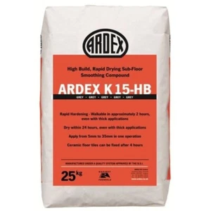 Compuesto de nivelación de suavizado rápido Ardex bombeable K15 HB 25 KG 5 - 35 mm de espesor - Imagen 1 de 1