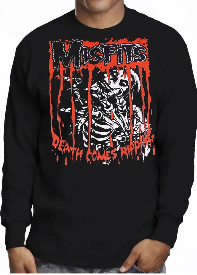Misfits N Heavy Metal Rock Black long sleeve T Shirt - image 1 of 1