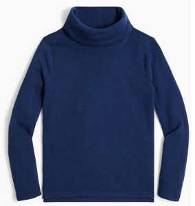 J. Crew Women's Mockneck Sweatshirt in Cloudspun Fleece, Size XS, Navy NEW - Picture 1 of 3