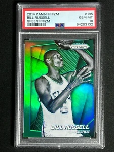 2014 Panini Prizm Green Bill Russell #195 PSA 10 GEM MINT SP Celtics Color Match - Picture 1 of 2