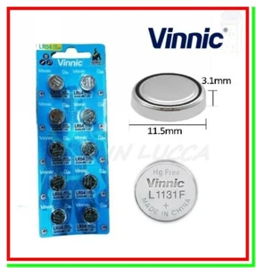 10 Batterie Pile VINNIC LR54 AG10 L1131F LR1130 189 GP89A 389 390 SR54 SR1130SW - Foto 1 di 2