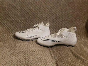 Men Nike Alpha Huarache 8 Elite White Navy LAX Lacrosse Cleats CW4440-101 Sz 16 - Picture 1 of 5