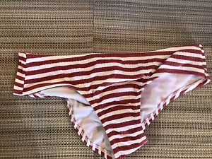 Xhilaration Slip bikini sfacciato a costine a righe bianco e malva S (0-2) - Foto 1 di 7