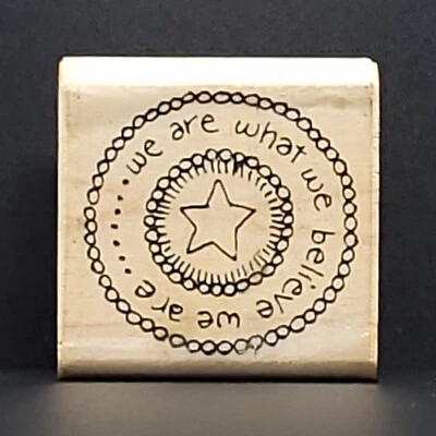 Paula Best We Believe Wood Mounted Rubber Stamp 955-E Mixed Media Affirmation - Image 1 of 4