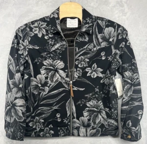 Urban Outfitters UO Floral Black Gray Full Zip Men's Size Small S NWT - Picture 1 of 9
