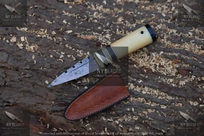 8 inches Celtic Scottish Dirk SGIAN DUBH DAGGER Bone Handle Knife Scotland - Image 1 of 4