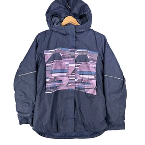 Vintage Columbia Jacket Girls Large 14/16 Blue Pink Padded Omni Tech Ski Coat - Picture 1 of 16