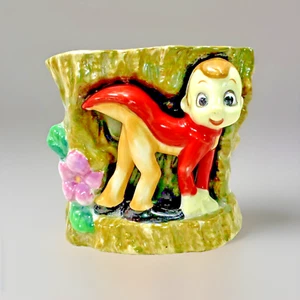 Fioriera ceppo albero elfo pixie ceramica vintage Acme Cina made in Japan 4 pollici - Foto 1 di 11