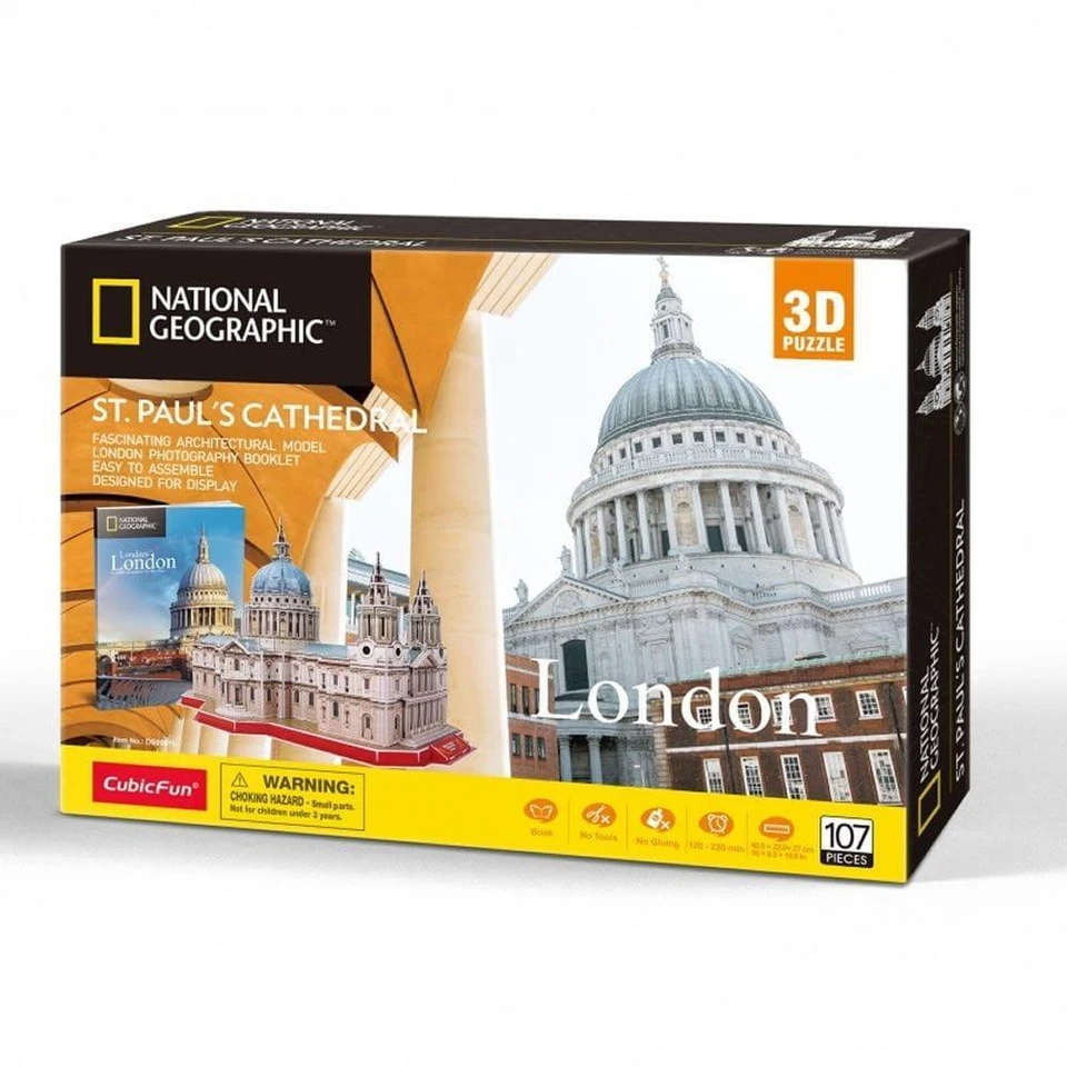 National Geographic St. Pauls Cathedral London 3D Puzzle Jigsaw 107 Pieces Gift - Image 1 of 1