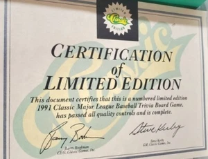 1991 Classic Major League BASEBALL TRIVIA Board Game Collectors Edition MLB - Picture 1 of 21