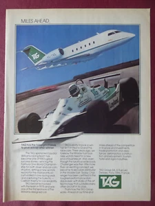 1/1981 PUB TAG AERONAUTICS CANADAIR CHALLENGER SAUDIA WILLIAMS FORMULA ONE AD - Imagen 1 de 1