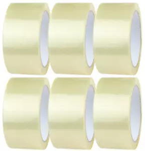 More details for clear strong parcel packing tape carton sealing sellotape packaging 48 x 110m
