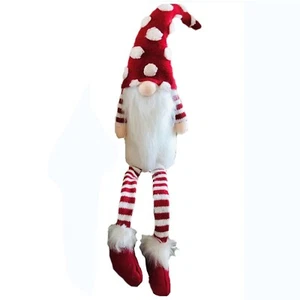 Weihnachtswichtel rot weiß Punkte Regal Sitter Zuckerstange Wohndeko Filz Stoff - Bild 1 von 5