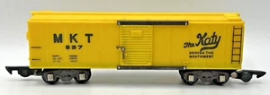 American Flyer S Gauge 637 MKT The Katy Yellow Plastic Boxcar in Solid Excellent - Picture 1 of 10