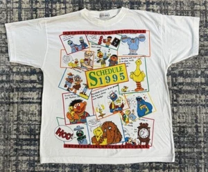 Vintage 1995 Sesame Street T Shirt L PBS Kids TV Movie Promo Tee Cartoon 1990s - Picture 1 of 5
